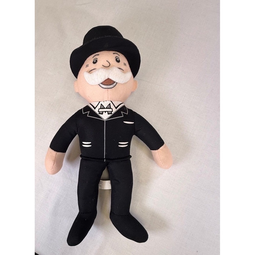 Monopoly Mr Monopoly 10 Inch Plush Toy Factory Hasbro Rich Uncle Pennybags Black